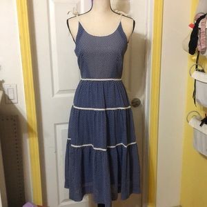 vintage Forquet blue polka dot dress